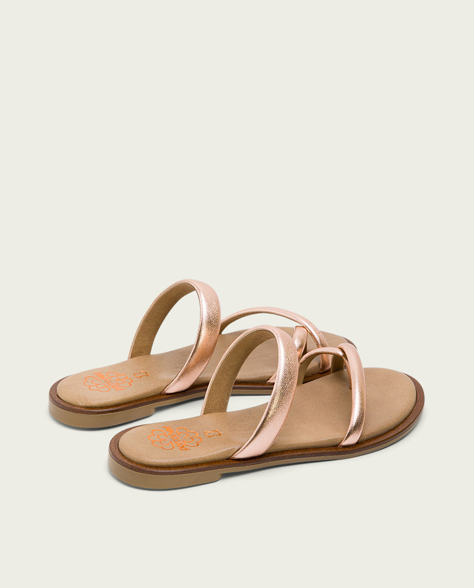 porronet SANDALIA ESCLAVA PLANA PIEL ROSÉ CARLY Rebajas top