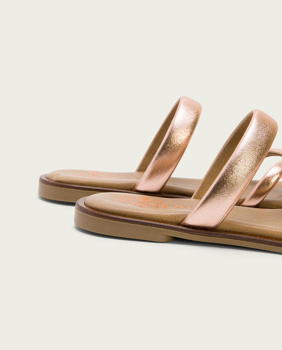 porronet SANDALIA ESCLAVA PLANA PIEL ROSÉ CARLY Rebajas top