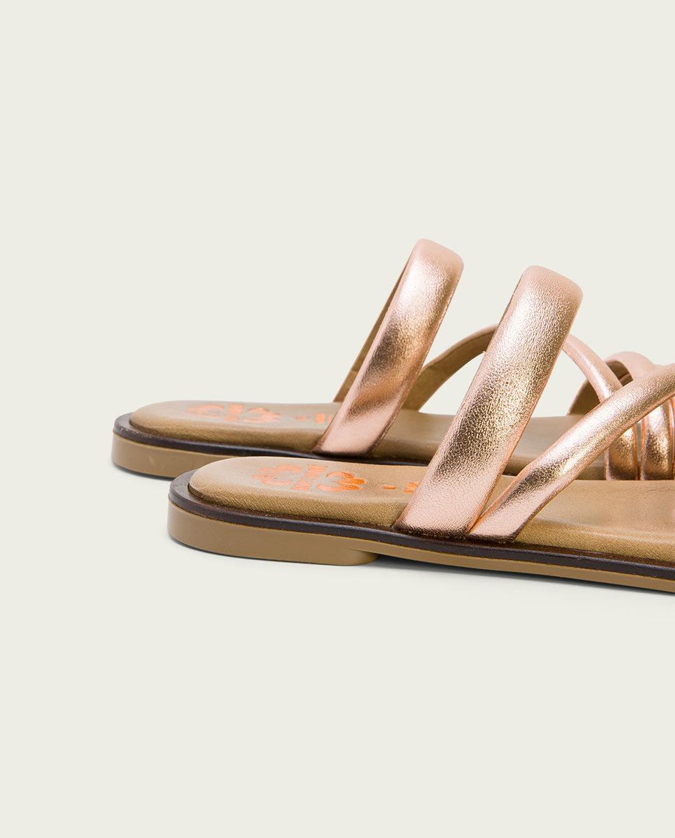 porronet SANDALIA PLANA PIEL ROSÉ CAROL Oferta especial