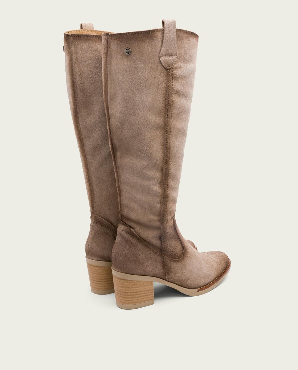 porronet BOTAS DE PIEL ARENA CON CREMALLERA JIMAE ÚLTIMAS EDICIONES
