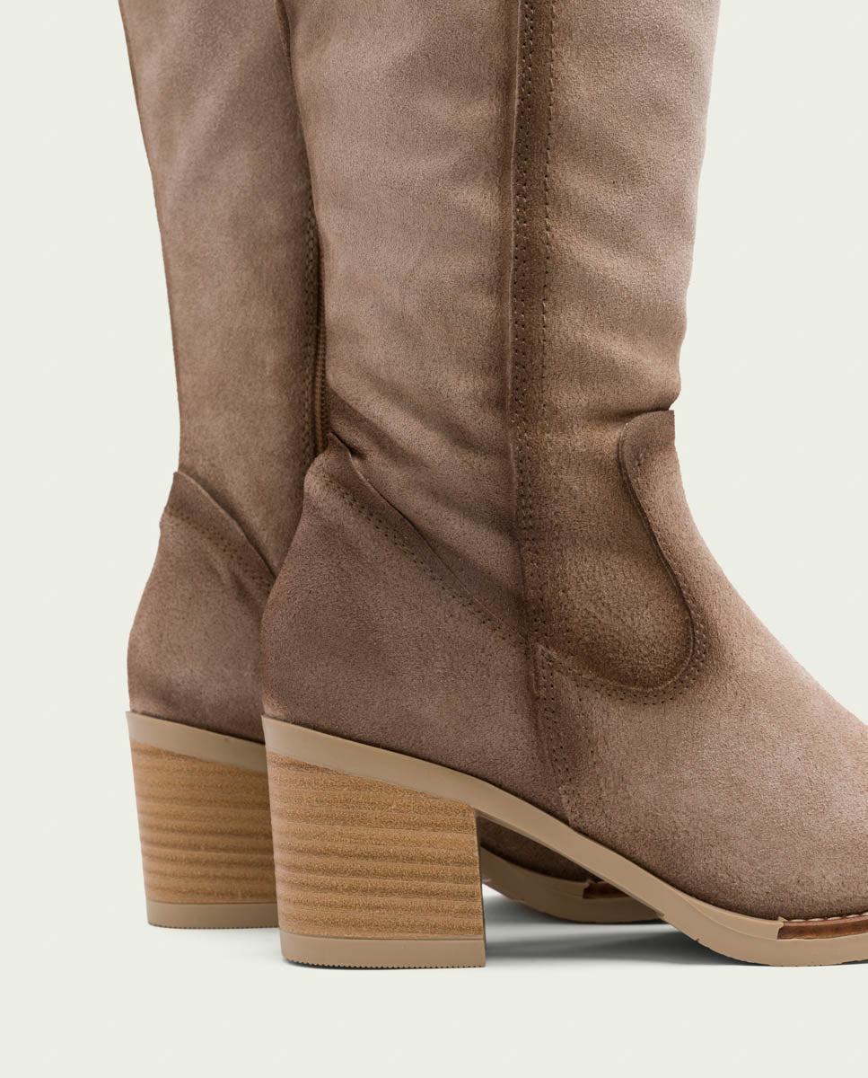 porronet BOTAS DE PIEL ARENA CON CREMALLERA JIMAE ÚLTIMAS EDICIONES