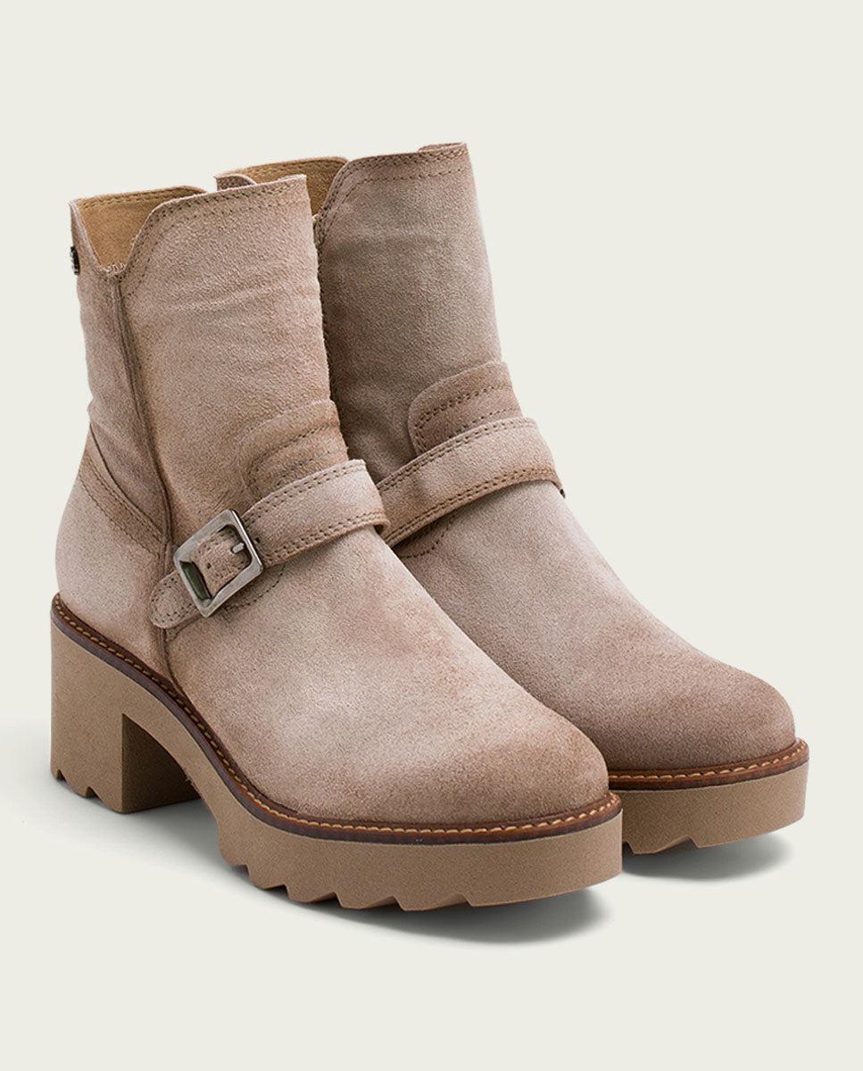 porronet BOTINES DE PIEL CON CREMALLERA ARENA MAR Promoción trimestral