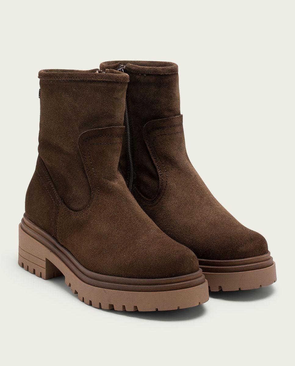 porronet BOTINES DE PIEL MOKA CON CREMALLERA FIDES Grandes descuentos