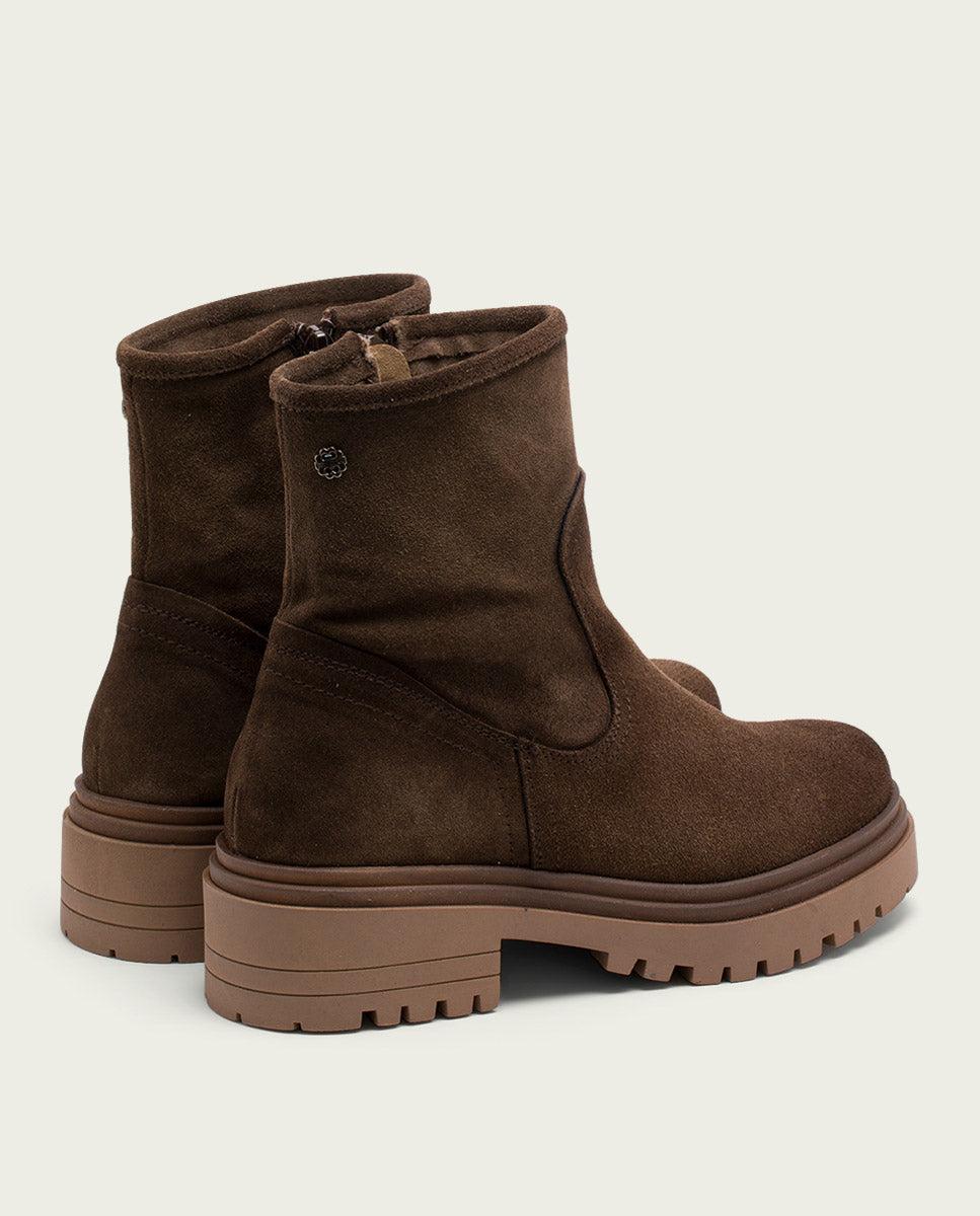 porronet BOTINES DE PIEL MOKA CON CREMALLERA FIDES Grandes descuentos