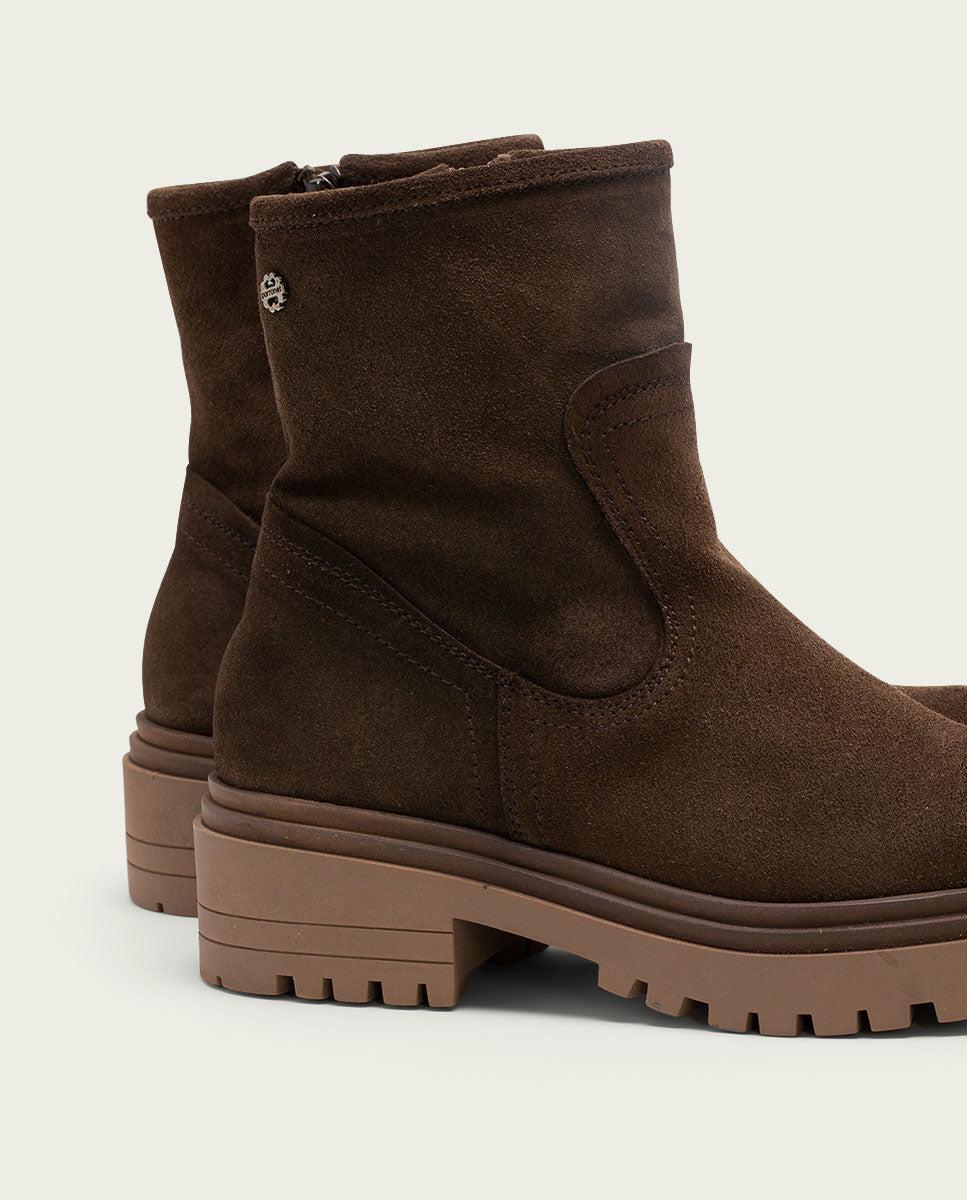 porronet BOTINES DE PIEL MOKA CON CREMALLERA FIDES Grandes descuentos