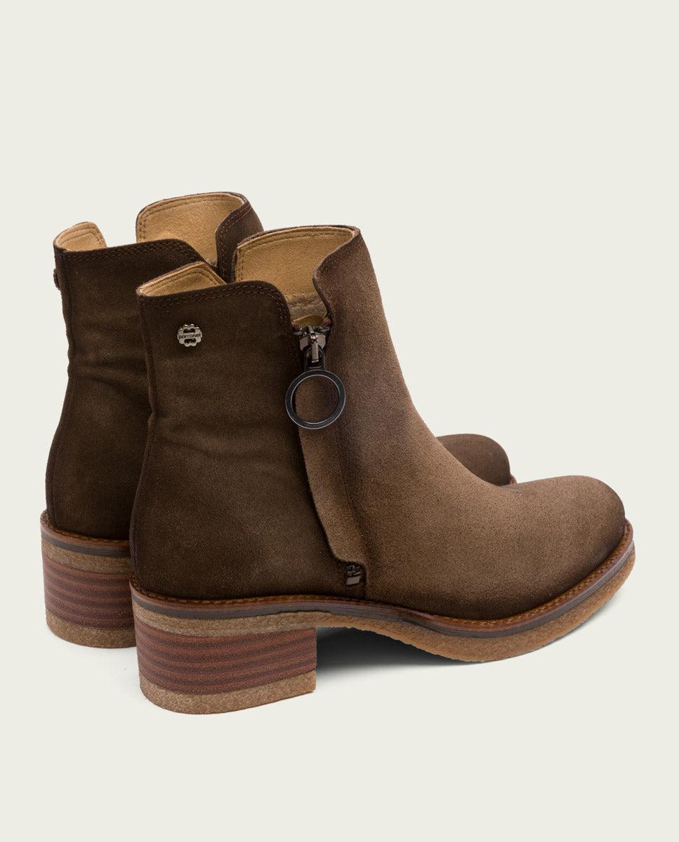 porronet BOTINES DE PIEL MOKA CON CREMALLERA GLEDA Descuentos del mes