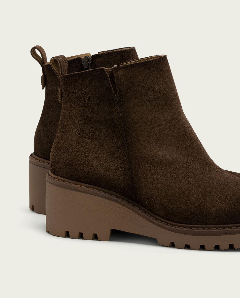 porronet BOTINES DE PIEL CON CUÑA Y CREMALLERA MOKA LIDIA Oferta exclusiva