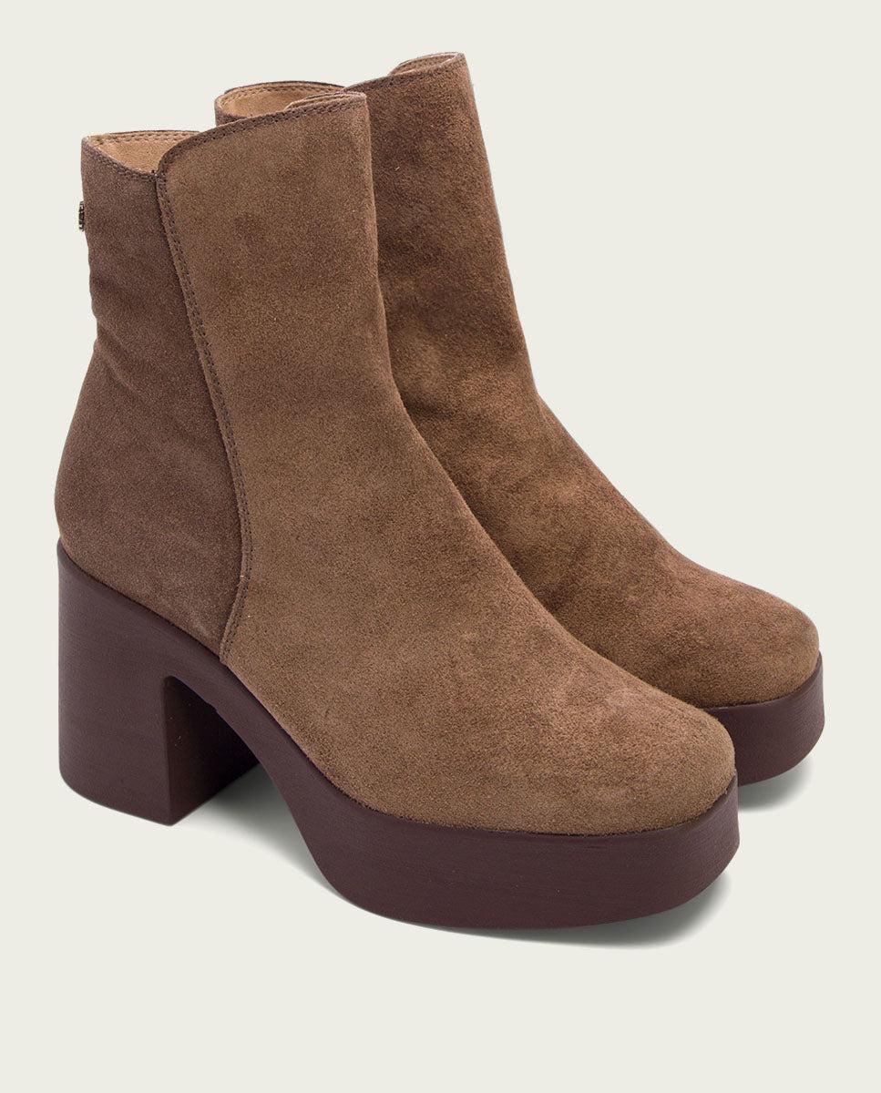 porronet BOTINES DE TACÓN MOKA CON CREMALLERA LETA Última moda