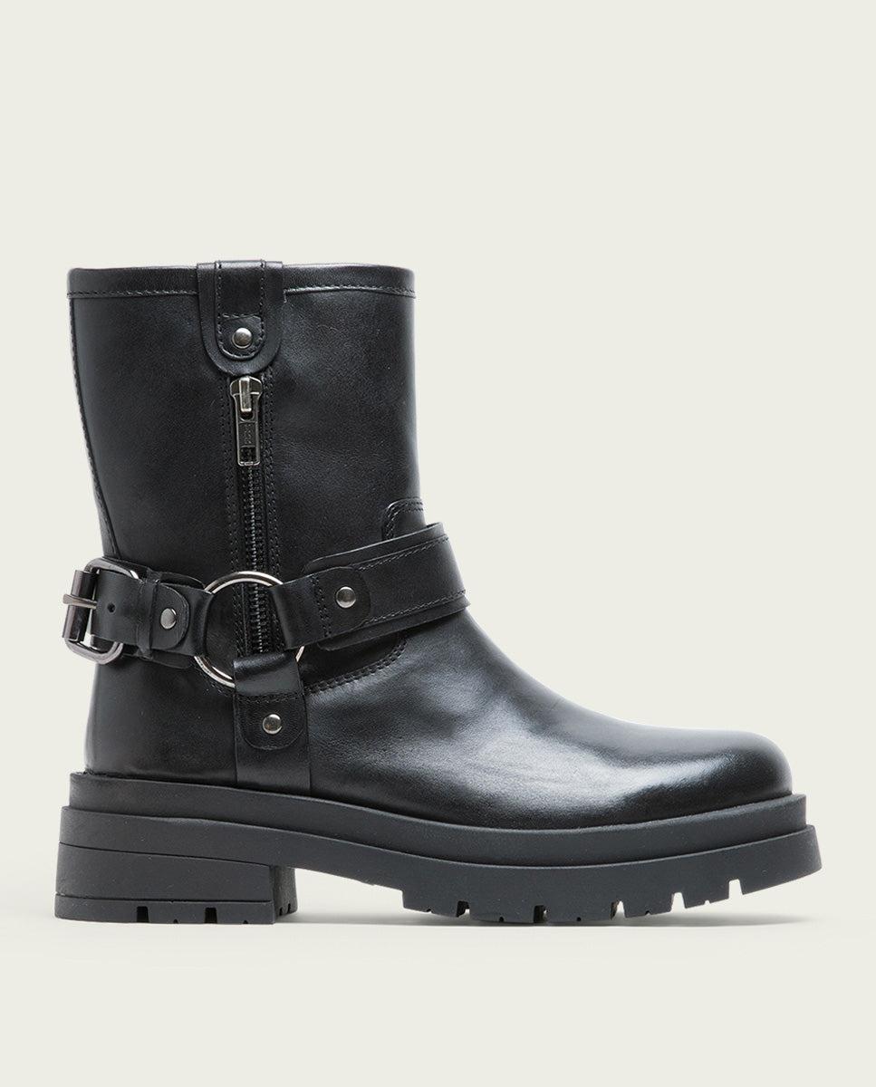 porronet BOTINES TRACK DE PIEL NEGROS CON CREMALLERA NASYA Ofertas de temporada