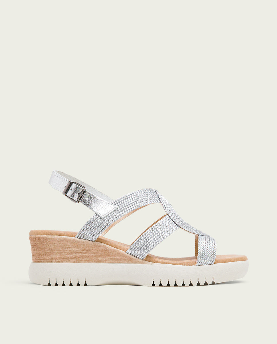 porronet SANDALIA CUÑA PLATA ELISA Ofertas
