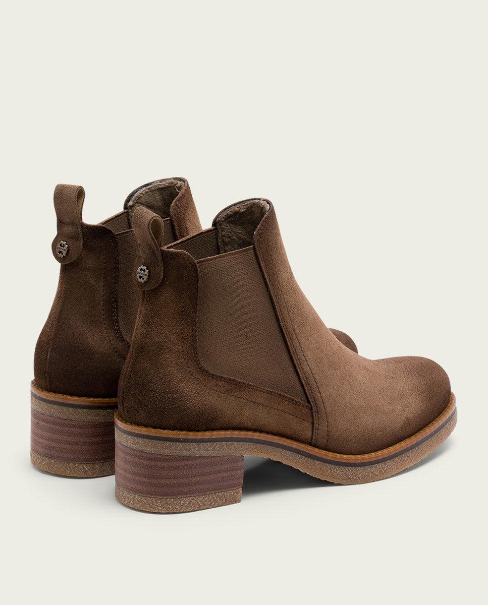 porronet BOTINES DE PIEL MOKA CON ELÁSTICOS GILLIAN Rebajas online
