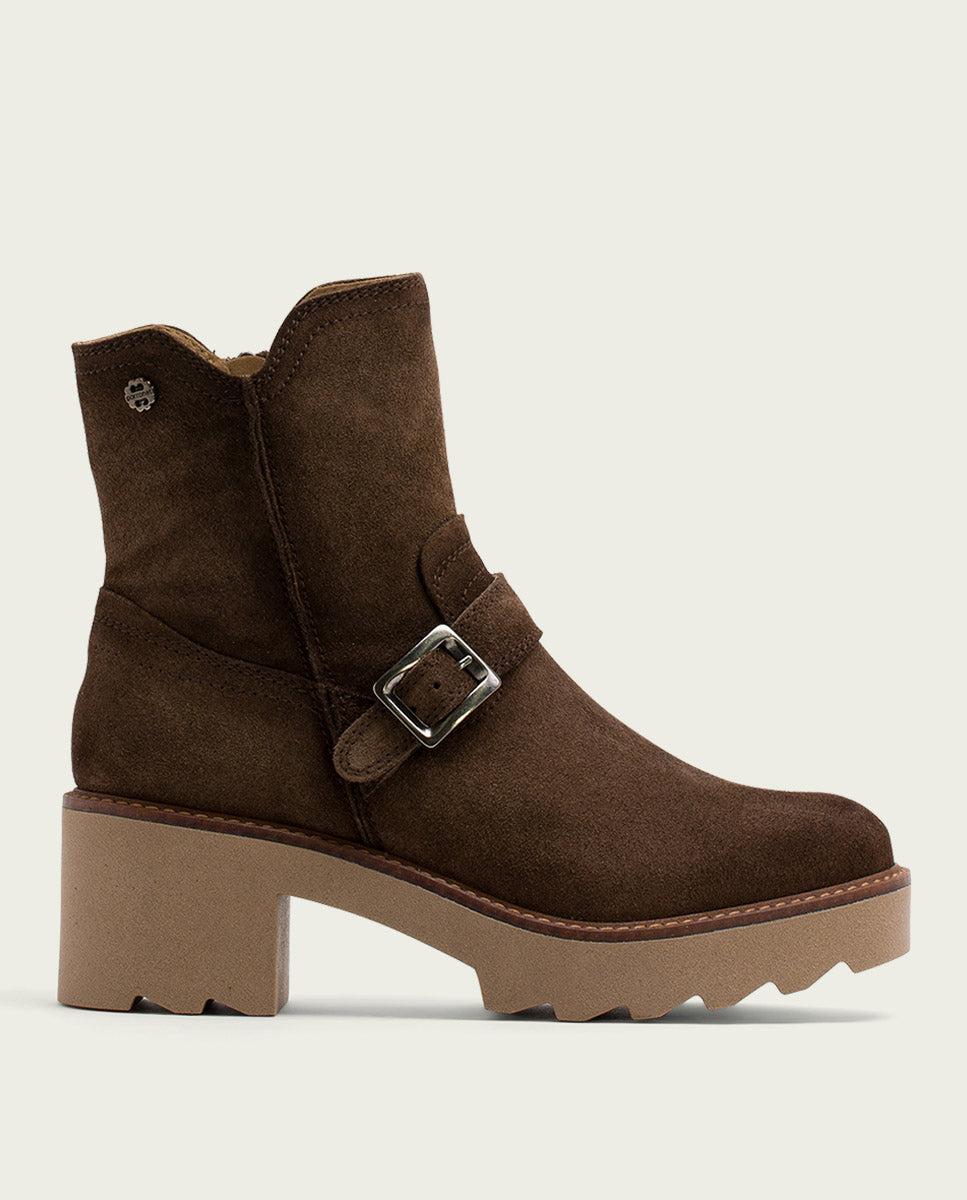 porronet BOTINES DE PIEL CON CREMALLERA MOKA MAR Oferta especial