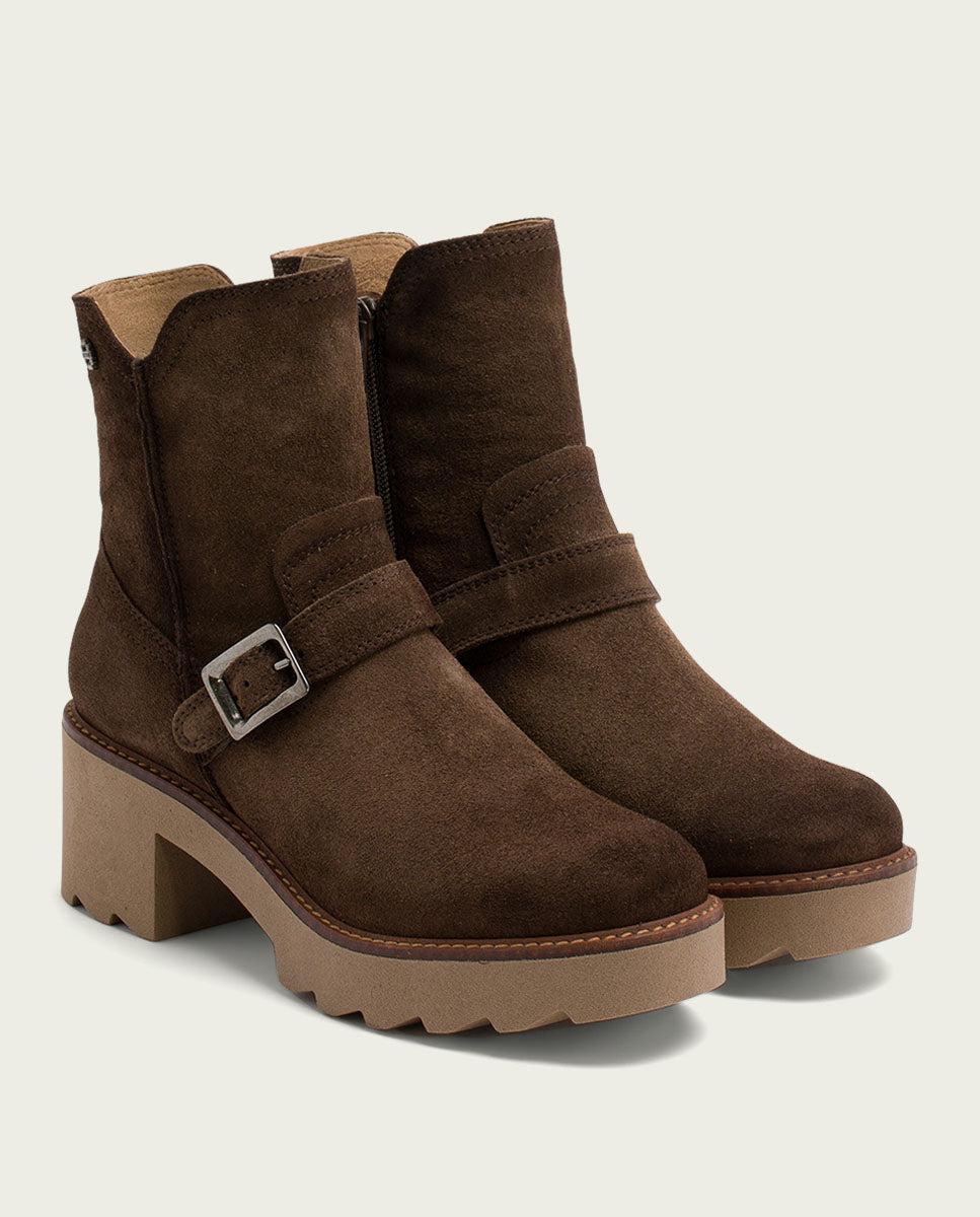 porronet BOTINES DE PIEL CON CREMALLERA MOKA MAR Oferta especial