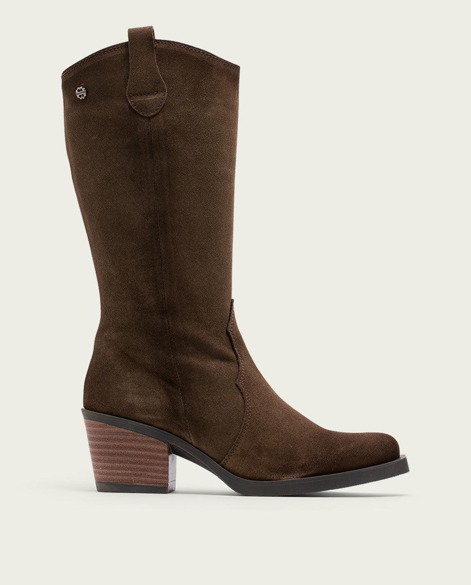 porronet BOTAS COWBOY DE PIEL MOKA CON CREMALLERA HILDA Envío gratis