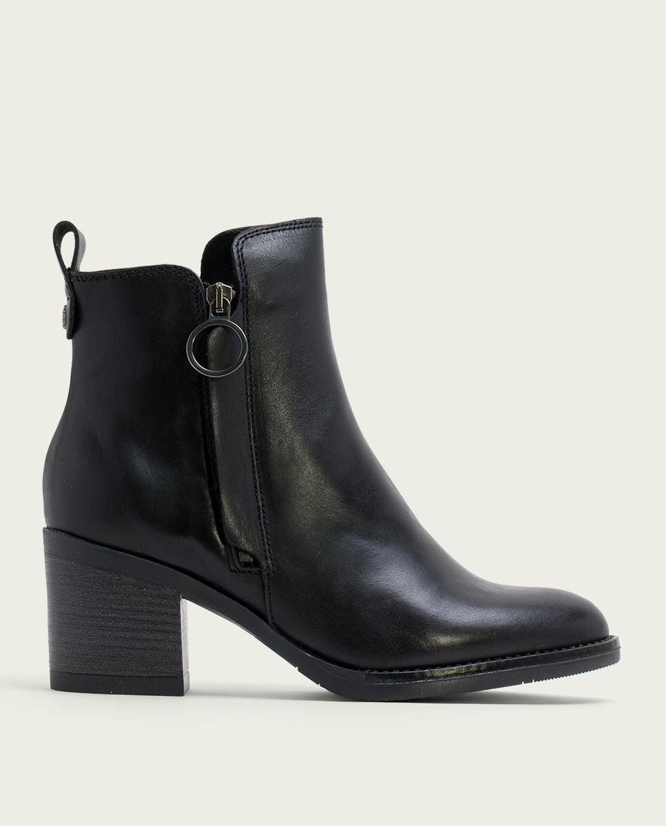 porronet BOTINES DE PIEL NEGRA CON CREMALLERA JAELA ÚLTIMAS EDICIONES