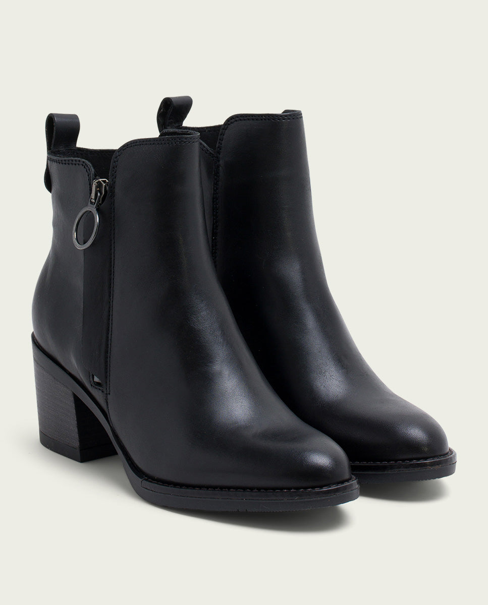 porronet BOTINES DE PIEL NEGRA CON CREMALLERA JAELA ÚLTIMAS EDICIONES
