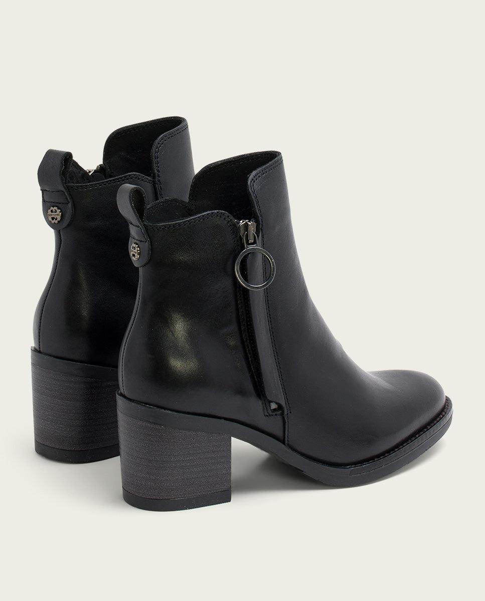 porronet BOTINES DE PIEL NEGRA CON CREMALLERA JAELA ÚLTIMAS EDICIONES