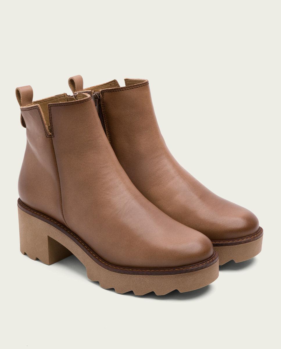 porronet BOTINES DE PIEL CON CREMALLERA TAUPE MILA Último día