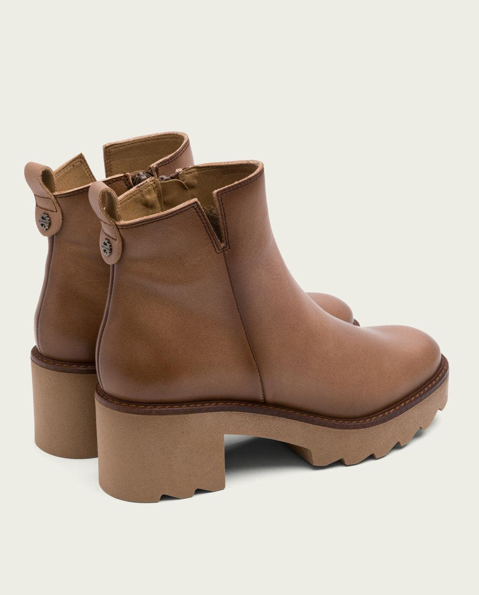 porronet BOTINES DE PIEL CON CREMALLERA TAUPE MILA Último día
