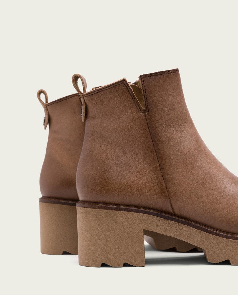 porronet BOTINES DE PIEL CON CREMALLERA TAUPE MILA Último día