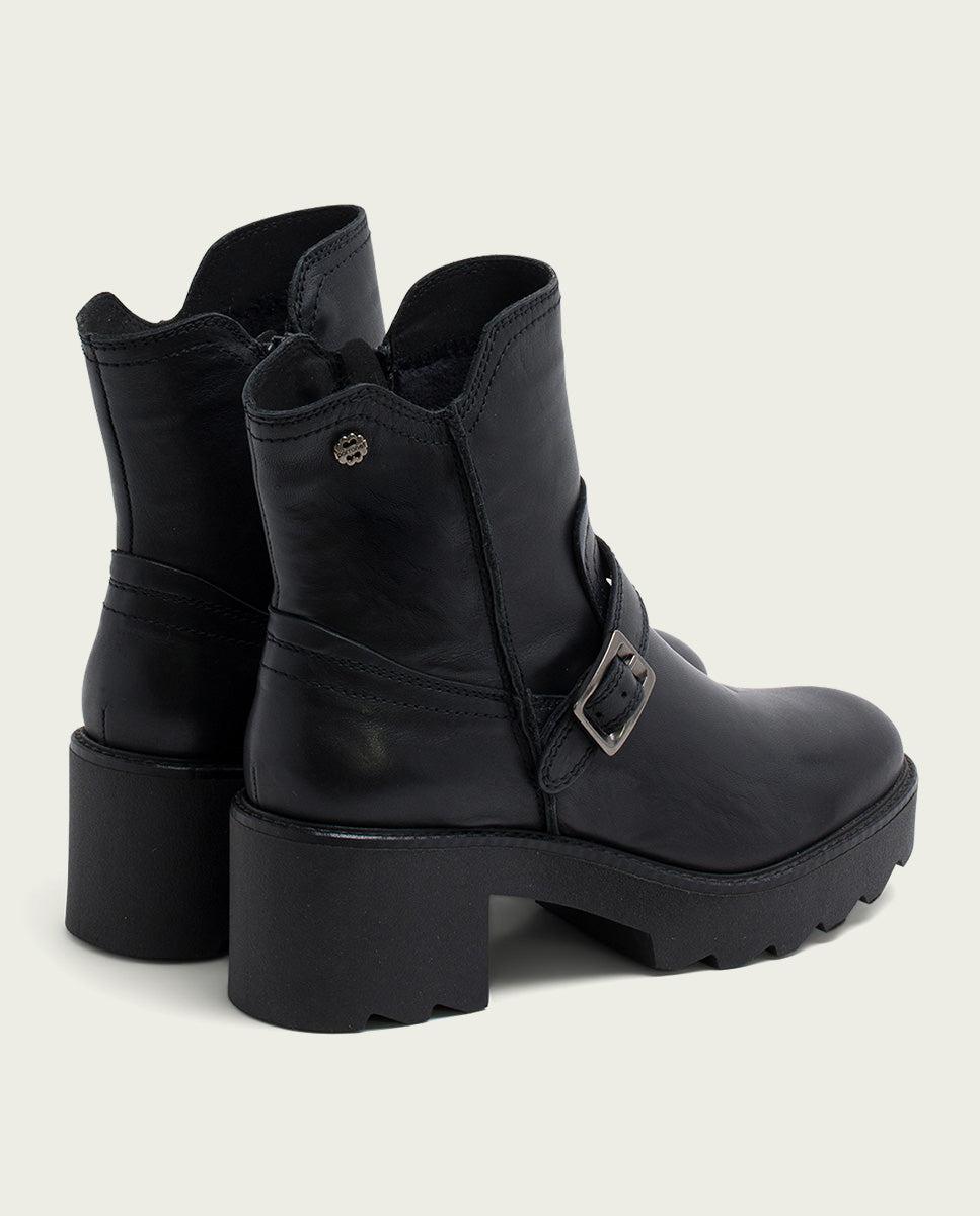 porronet BOTINES DE PIEL CON CREMALLERA NEGRA MALIA Promoción por tiempo limitado