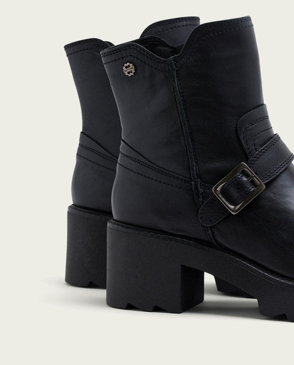 porronet BOTINES DE PIEL CON CREMALLERA NEGRA MALIA Promoción por tiempo limitado