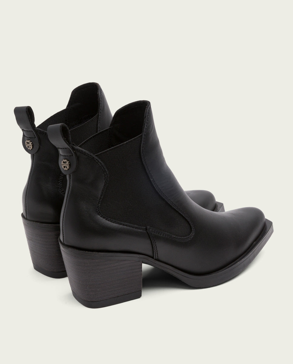 porronet BOTINES COWBOY DE PIEL NEGRA CON ELÁSTICOS HADDIE Solo hoy