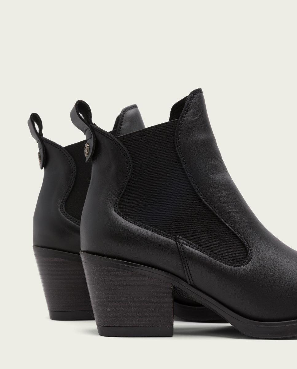 porronet BOTINES COWBOY DE PIEL NEGRA CON ELÁSTICOS HADDIE Solo hoy