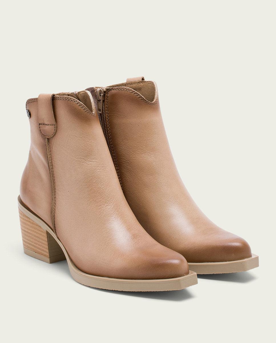 porronet BOTINES COWBOY DE PIEL CAMEL CON CREMALLERA HADRIA Solo queda un día