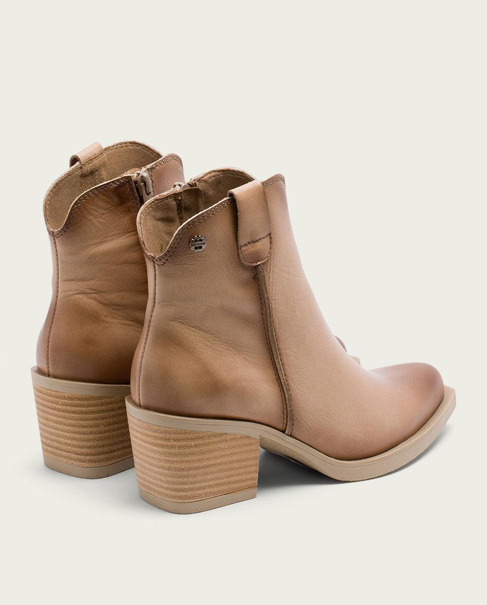 porronet BOTINES COWBOY DE PIEL CAMEL CON CREMALLERA HADRIA Solo queda un día