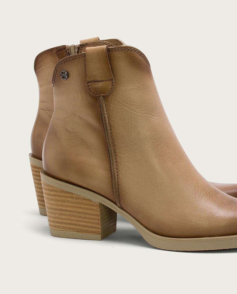 porronet BOTINES COWBOY DE PIEL CAMEL CON CREMALLERA HADRIA Solo queda un día