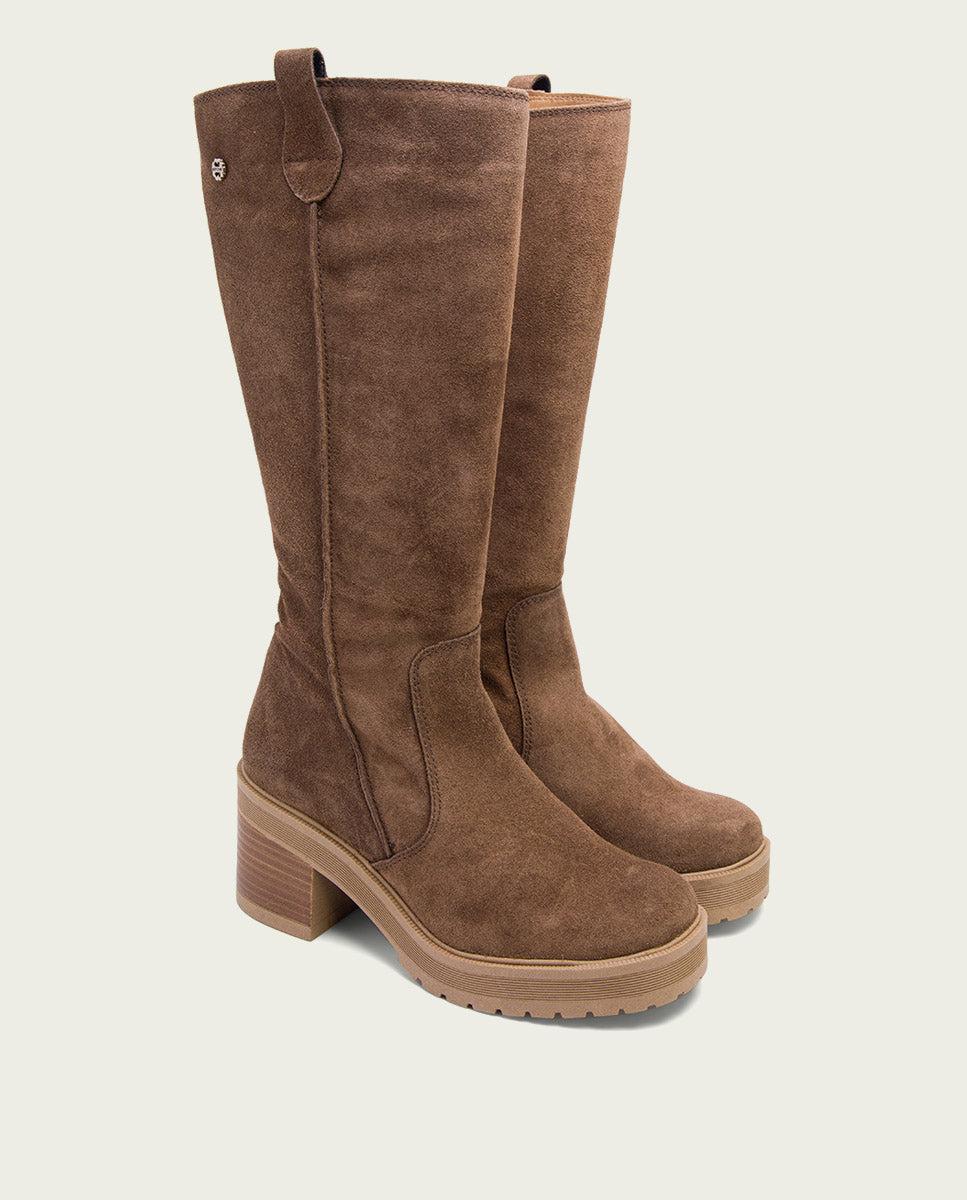 porronet BOTAS DE TACÓN MOKA CON CREMALLERA ROXANA Grandes descuentos