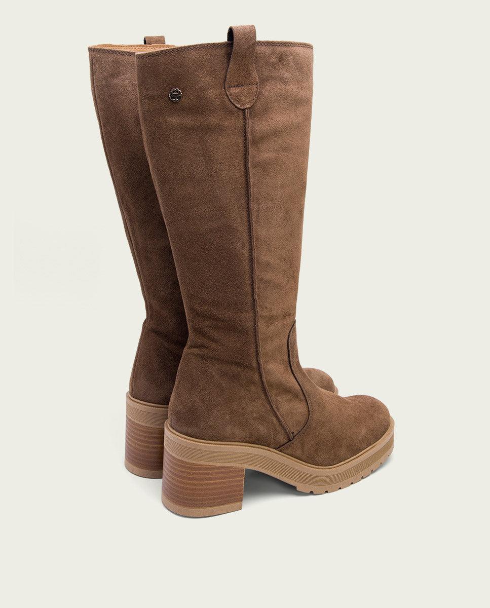 porronet BOTAS DE TACÓN MOKA CON CREMALLERA ROXANA Grandes descuentos