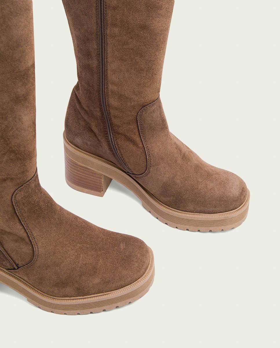 porronet BOTAS DE TACÓN MOKA CON CREMALLERA ROXANA Grandes descuentos