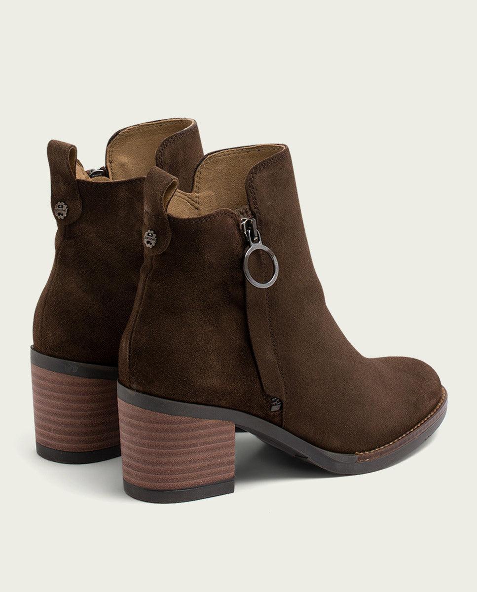 porronet BOTINES DE PIEL MOKA CON CREMALLERA JUNO Envío internacional gratuito