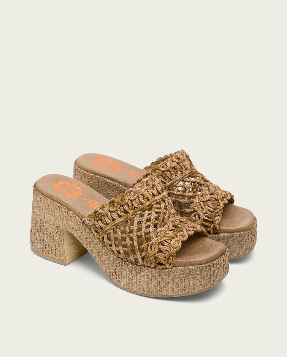 porronet SANDALIA TACON PIEL TEXTIL CUERO JUDITH Ahorra y exporta