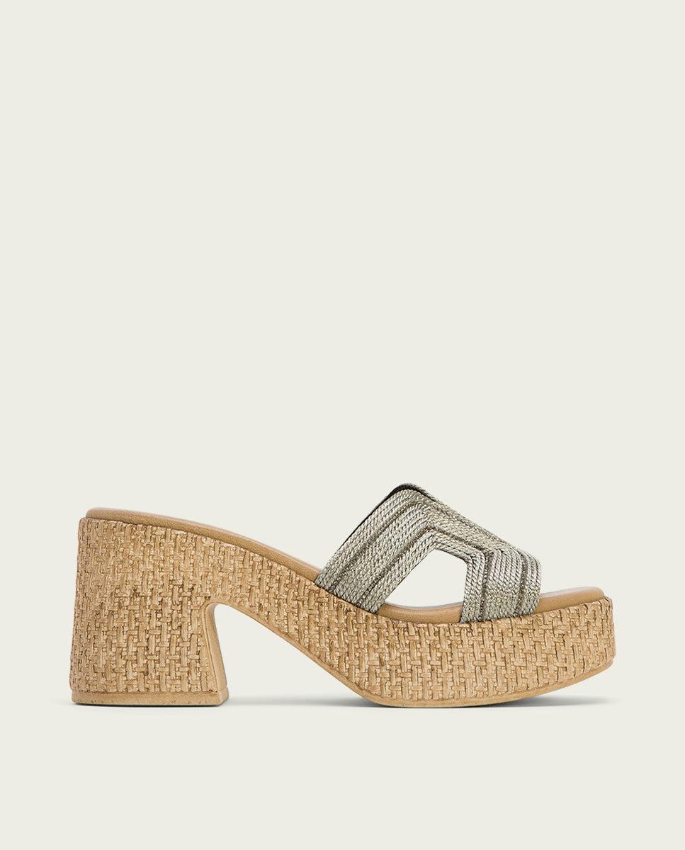 porronet SANDALIA TACON PIEL TEXTIL PLOMO JAMIE Libre de impuestos