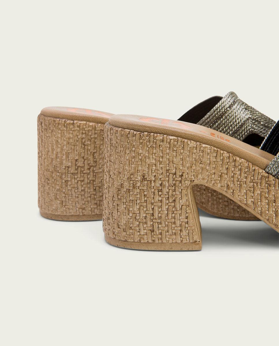 porronet SANDALIA TACON PIEL TEXTIL PLOMO JAMIE Libre de impuestos