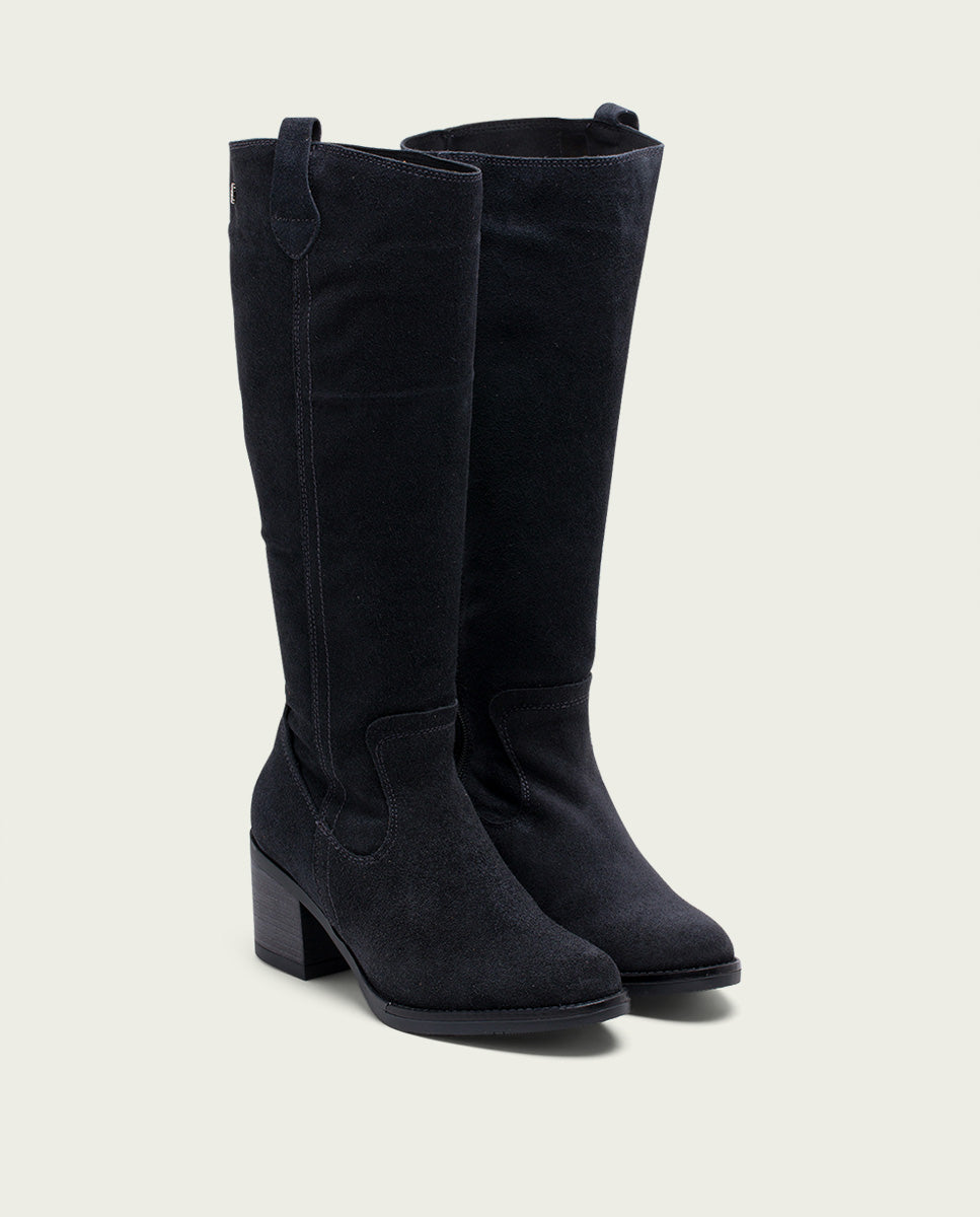 porronet BOTAS DE PIEL CARBÓN CON CREMALLERA JIMAE Mejor oferta