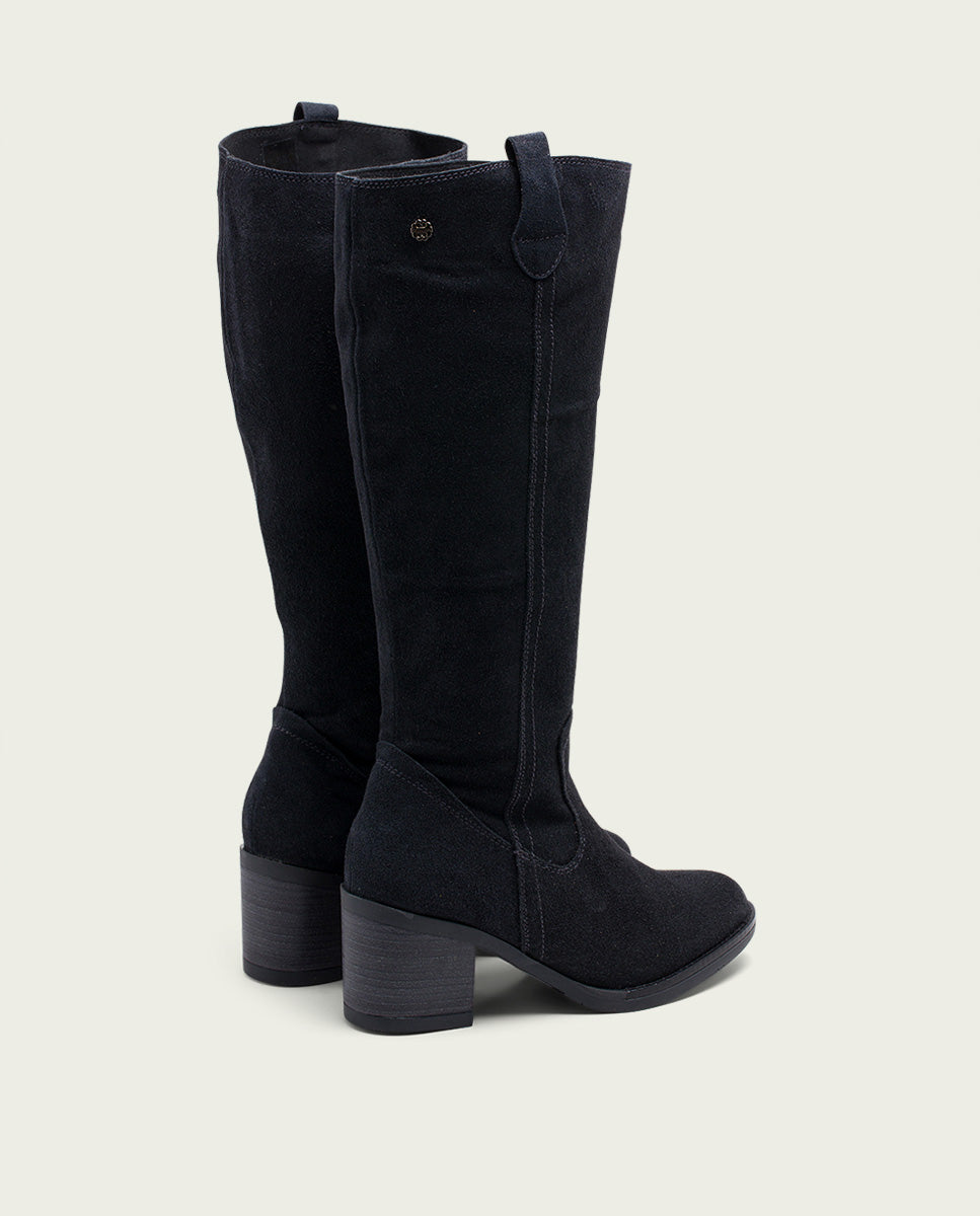 porronet BOTAS DE PIEL CARBÓN CON CREMALLERA JIMAE Mejor oferta