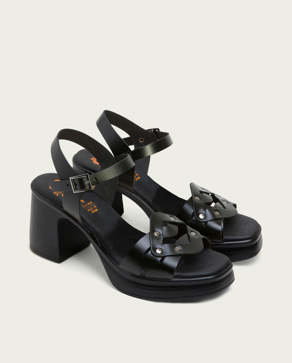 porronet SANDALIA TACON PIEL NEGRA IMENA Rebajas online