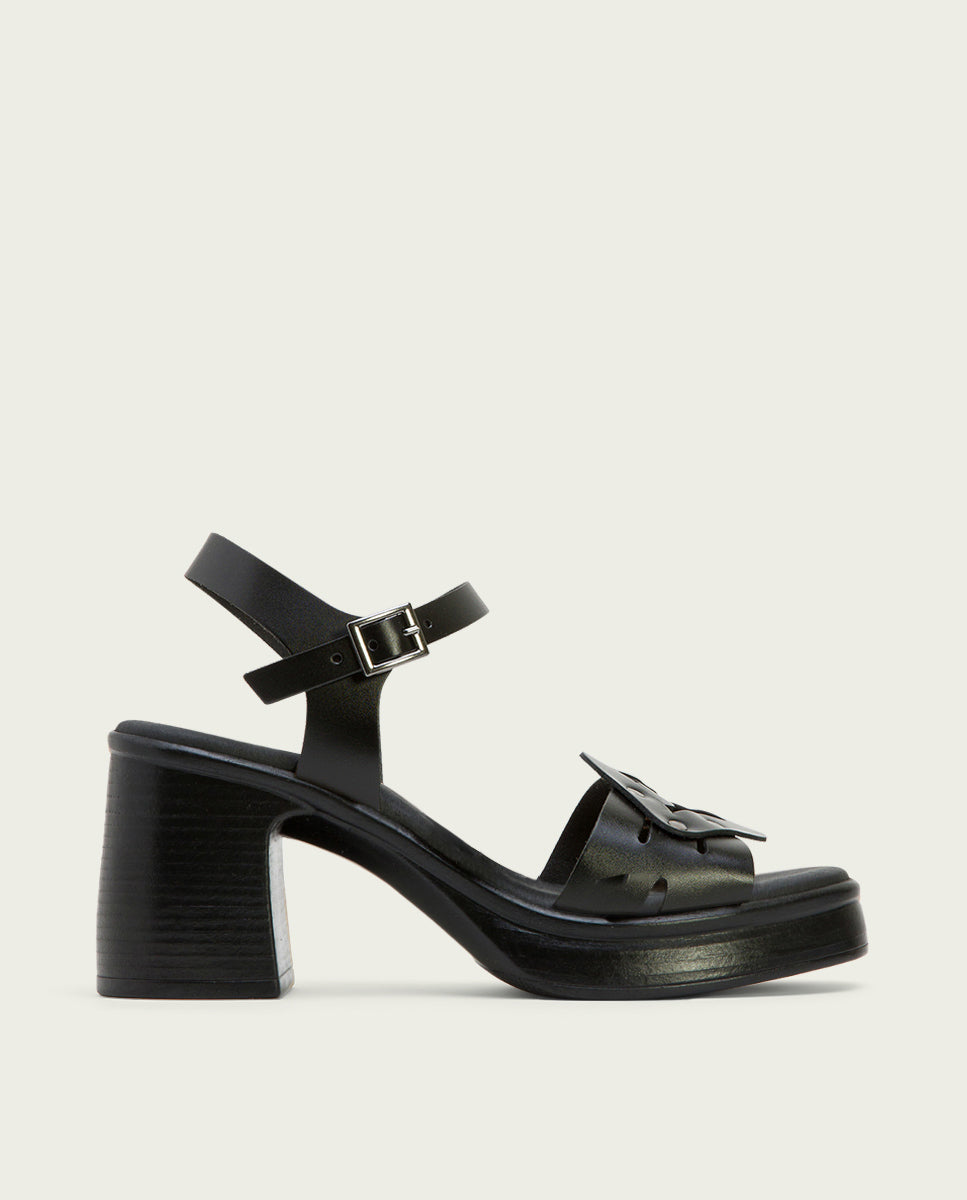 porronet SANDALIA TACON PIEL NEGRA IMENA Rebajas online