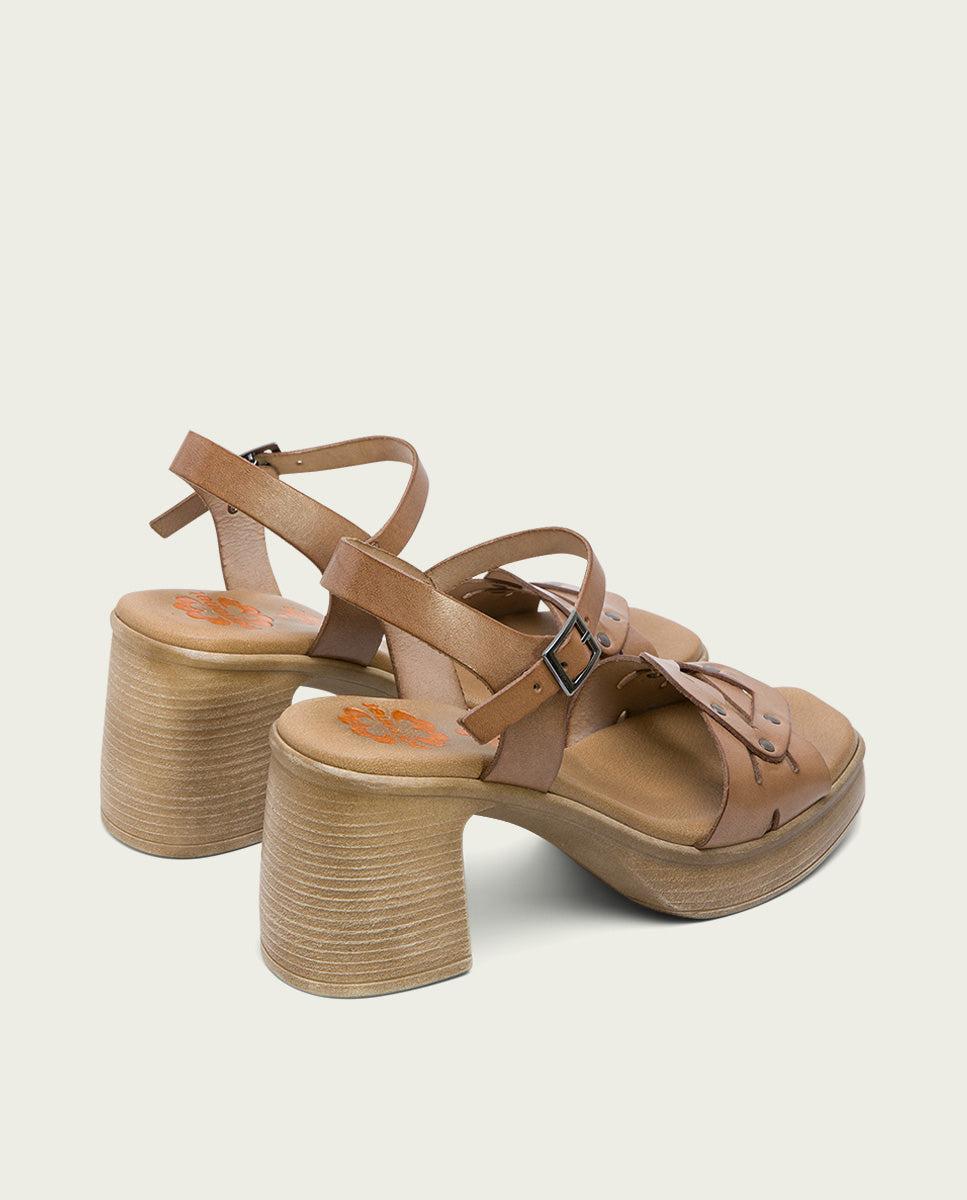 porronet SANDALIA TACON PIEL TAUPE IMENA Rebajas top