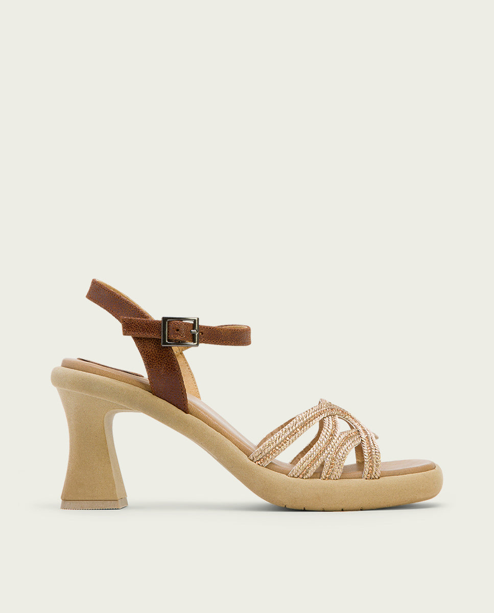 porronet SANDALIA PIEL TACON ALTO CUERO ROSE LEO Promoción trimestral