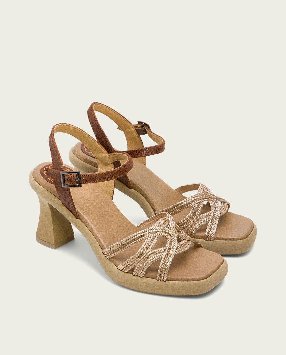 porronet SANDALIA PIEL TACON ALTO CUERO ROSE LEO Promoción trimestral