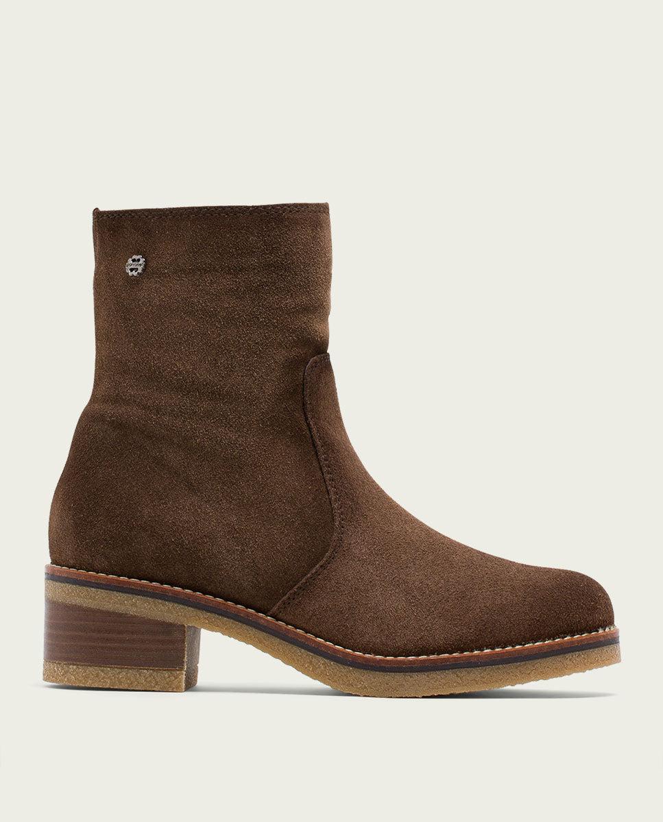 porronet BOTINES DE PIEL MOKA CON CREMALLERA GIUNIA Grandes descuentos
