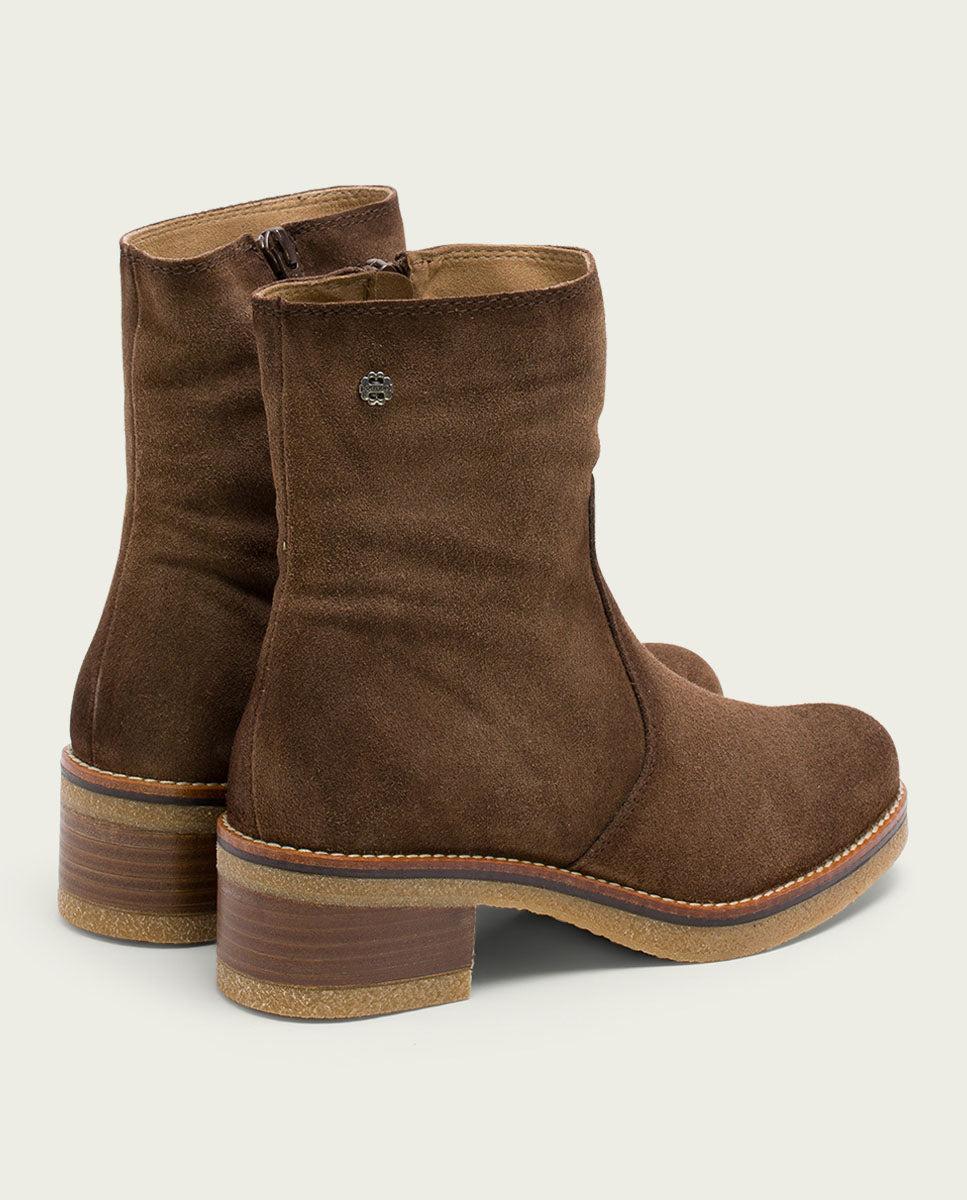 porronet BOTINES DE PIEL MOKA CON CREMALLERA GIUNIA Grandes descuentos