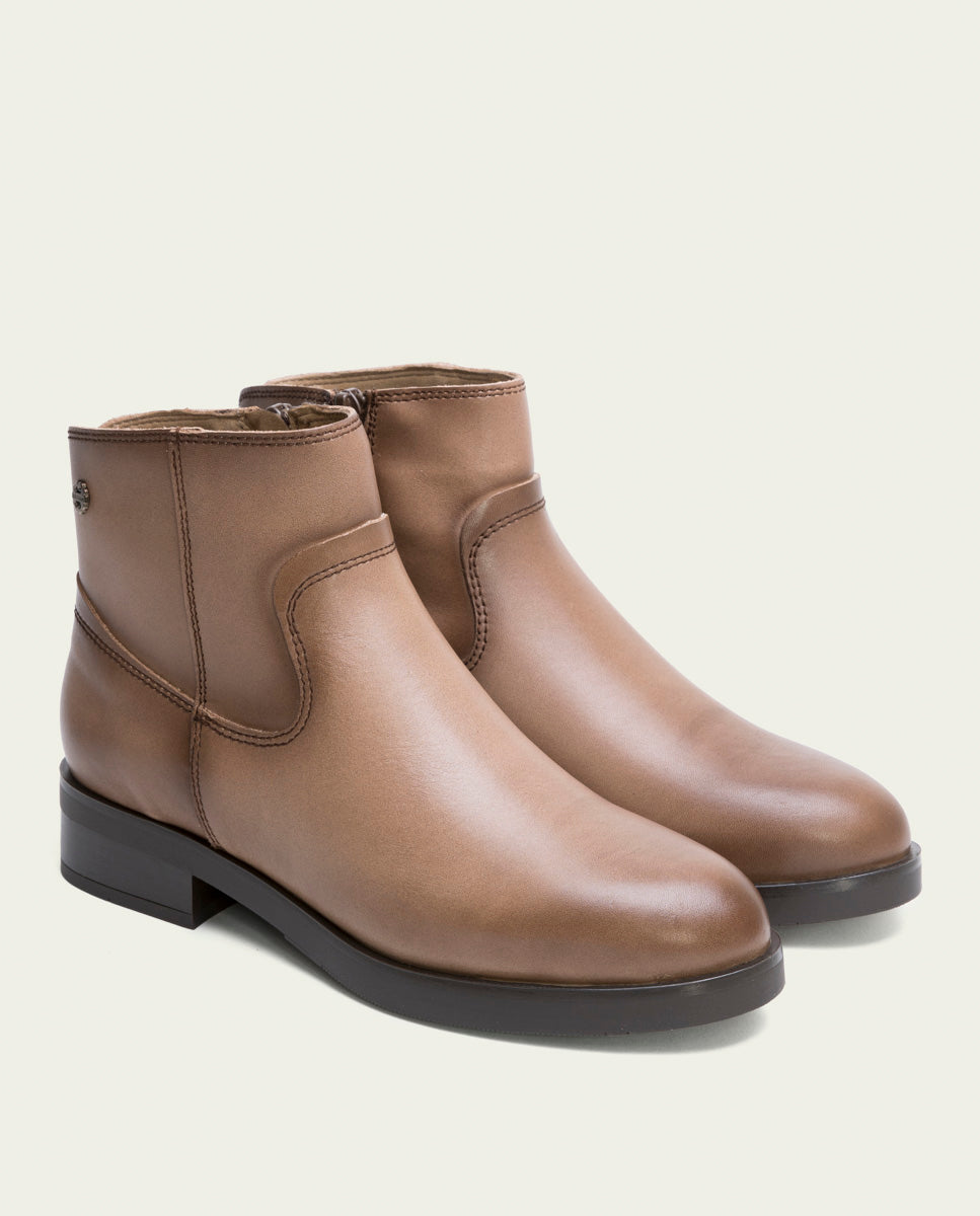 porronet BOTINES DE PIEL TAUPE CON CREMALLERA EINES Precios de Black Friday
