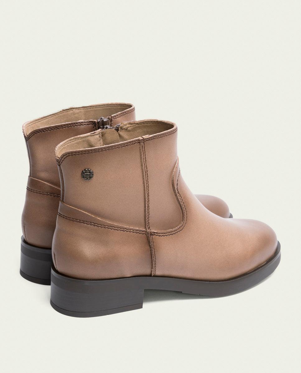 porronet BOTINES DE PIEL TAUPE CON CREMALLERA EINES Precios de Black Friday