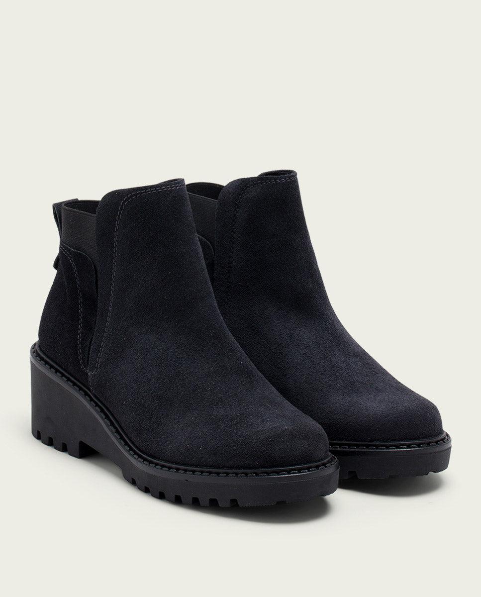 porronet BOTINES DE PIEL CON CUÑA CON ELÁSTICO CARBÓN LIV Ofertas de temporada
